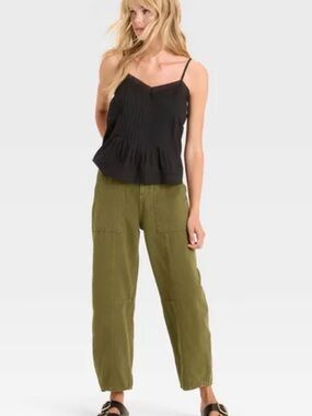 Universal Thread Olive Green Barrel Leg Utility Pants